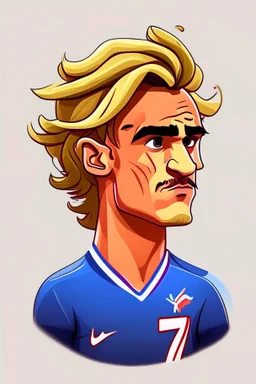 Antoine Griezmann French football player ,cartoon 2d