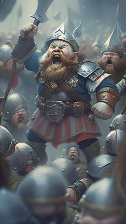 dwarf captain inspiring his army