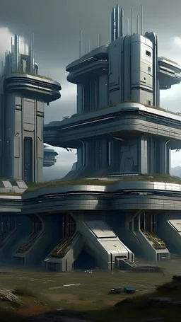 sci fi fortress, modern
