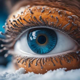 snowboarding in eye, intricate, 8k, macro photography