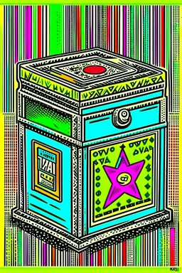 Vintage pop art style, jewish donation box, Tzedakah