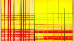 Cross Hatching; Ilya Bolotowsky; Abstract Art; Gradient From Pale Yellow To Orange To Red