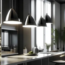 Position 2 pendant lights near reflective surfaces to amplify their impact