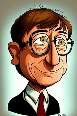 Bill Gates CEO, formerly Microsoft .cartoon 2d