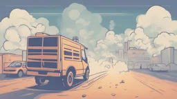 An illustrative image depicting polluted smoke rising into the air, reflecting the impact of air pollution on the environment and human health. The image shows the presence of harmful particles and dust in the air, highlighting the importance of awareness about air pollution and the necessary efforts to combat it.