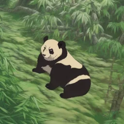 panda in the bamboo forest