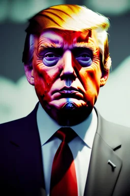 Ultra realistic image, Donald trump zombie, zombie performance, suit, skull, blood, torn arm, night, walking twisted, waist up view, thriller style, dark ambient, highly detailed, White House background, concept art, unreal engine 5, ray tracing, RTX, ultra detail, volumetric lighting, high definition, high resolution.