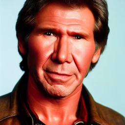 Hyperrealistic, 8k centered photographic portrait of [[Harrison Fordas Han Solo]], leica, 35 mm, technicolor, vivid colors, bokeh, telephoto, 24 mm, close up portrait photo by Annie Leibovitz, film, studio lighting, detailed skin, ultra realistic, bokeh, sharp features