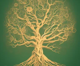 Vector tree illustration a beautiful