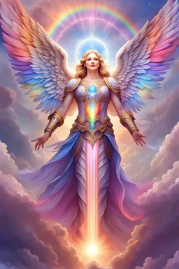 Beautiful angel, ufos, rainbows, beautiful colors gardens , flowers, cascades