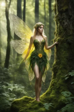 Gorgeous Photography Realistic Forest Beautiful Fairy,full body, full shot,forest,Photography Sony Alpha 7 50mm 1.8,medium shot, high-resolution image with fine details, citrine, ultra detailed,ultra realistic,extremely realistic,intricate,photorealistic,epic composition,masterpiece