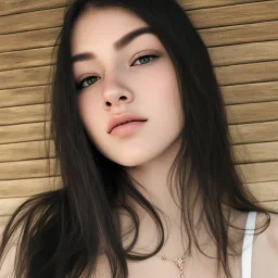 A girl, with black top