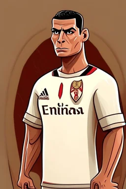 Cristiano Ronaldo wears the Egyptian Zamalek club jersey cartoon 2d