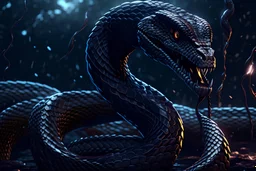 A snake like monstrosity wi on it in 8k solo leveling shadow artstyle, machine them, close picture, rain, intricate details, highly detailed, high details, detailed portrait, masterpiece,ultra detailed, ultra quality