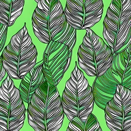 seamless banana leafs wallpaper pattern in vector lines