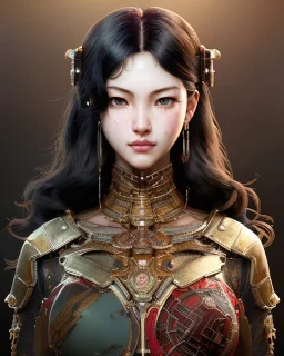 Detailed mechanical, intricate details, full body portrait, keep head in frame, slight, concept art, highly detailed, digital painting, concept art, sharp focus, illustration, art by Yoji Shinkawa, WLOP and greg rutkowski and alphonse mucha and artgerm and yanjun Chen and Junji ito and Makoto Shinkai, HDR, octane render