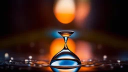 Spectacular photograph that works like an escape from the world, and a world to escape to. Dreams of vintage composition, extreme 3D perfect water drop art, hyper surrealism, realistic water droplet, spray, abstract, speed lines motion blur, geometric path, refraction, lines of force, flux, beautiful, mysterious, scintillating, fluid, surface tension, transcendental, imaginative, quantum phenomena, wave mechanics, boundless, mystical, ecstatic