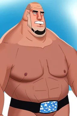 big show American wrestler cartoon 2d