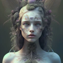 Portrait of beautiful girl, face dept of field,face shining, plant, metal, feathers, Dryad, fae, sidhe, ominous, nature, plants, wildflower, facepaint, dnd character portrait, intricate, oil on canvas, masterpiece, expert, insanely detailed, 4k resolution, retroanime style, cute big circular reflective eyes, cinematic smooth, intricate detail , soft smooth lighting, soft pastel colors, painted Renaissance style,sharp fucus, bokeh,macro lens, 1500mm lens