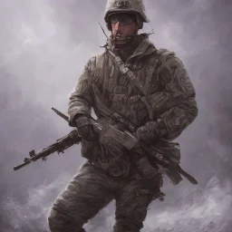 Oil painting of a soldier