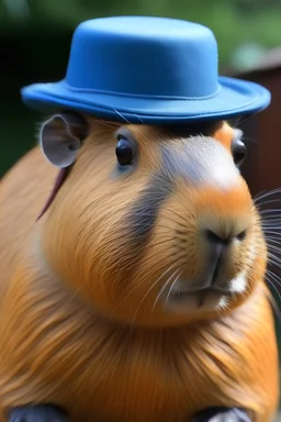 The capybara has a hat and glasses