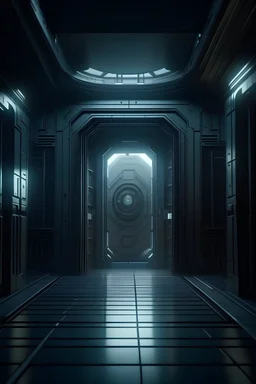 Huge space door, cinematic