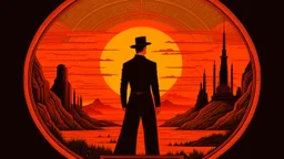 The WestWorld film noir art nouveau theme of a Mars