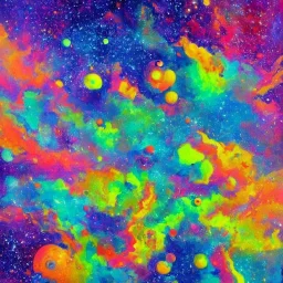 Vía Lactea. Art by "Guillermo Pérez Villalta". Vivid colors contrasts in an impressive way.