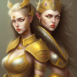 lady warrior with yellow top and rose ace