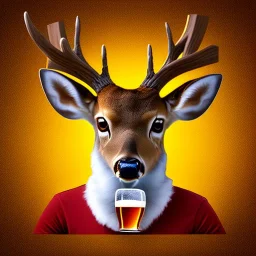 A deer with a beer glas in his head, logo for beer brewery