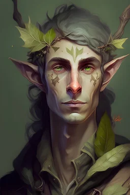 portrait of a stoner male elf druid