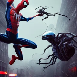 Venom vs spider man fighting