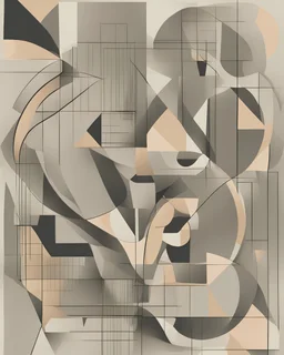dibujo de geometría abstracto, con colores neutros