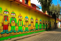 Street art in the style of Os Gemeos