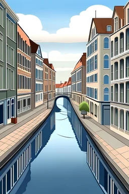 City street with canal