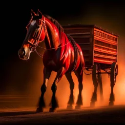 horse wagon, motion blur, 8k, downlight, soft light, depth of field, photorealism, trending on art station, lotsa detail