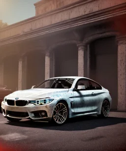 Realistic image. Grunge BMW 4 2024. 4k resolution, intricate details, ornate details, soft lighting, vibrant colors.