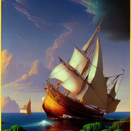 old boat Maxfield Parrish