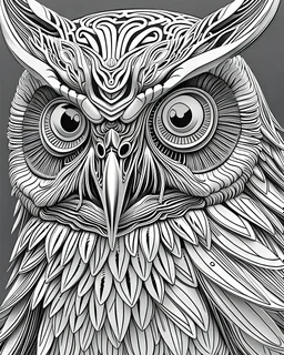 owl, black and white coloring page, white background, digital Art, perfect composition, beautiful detailed intricate insanely detailed octane render trending on artstation, photorealistic concept art, soft natural volumetric cinematic perfect light, chiaroscuro, masterpiece, oil on canvas, raphael, caravaggio, greg rutkowski, beeple, beksinski, giger, black and white still, digital