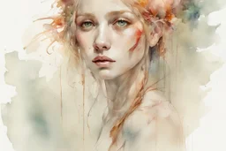 English cotta, watercolor, white background, vibrancy of watercolor wash, highly detailed, with sharp focus and smooth transitions. Carne Griffiths, Wadim Kashim, Carl Larsson, Pascal Blanche, golden ratio, masterpiece, trend on CGSociety and Artstation, bottomless, impressive, something that does not even exist, textures, iridescent scales and luminescent, impressive beauty, pure perfection, divine presence, unforgettable beauty, impressive, impressive, volumetric light, auras, rays, reflection