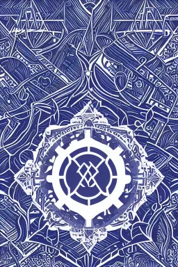 Logo digital illustration bridge over troubled waters sideview