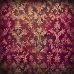 Hyper Realistic maroon & rainbow damask multicolor grungy rustic texture with vignette effect