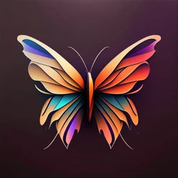 symetry!!, butterfly!!, logo, NFT, futuristic, colorful, curves, lines, shadow, simple, sideview