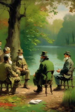 reunión de docentes según Monet