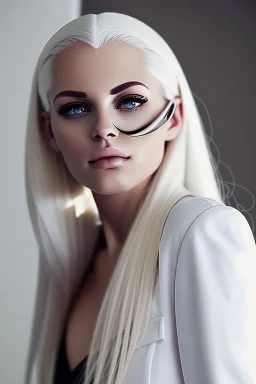 a woman white hair luxury stlye