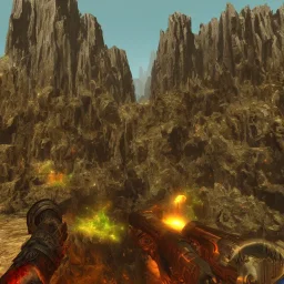 doom, Hexen, unreal tournament, first person shooter, video game sceenshots, doom 2, duke nukem, daggerfall, rtx, 90’s, world of warcraft, scifi, ashenvale, telraddis, beautiful, colorful, cyberpunk, nagrand