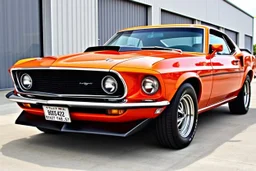 Fotorealistisch 1969 Ford Mustang Boss 429 brandneu orange