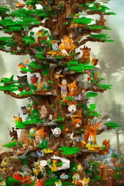 lego tree forest animals children