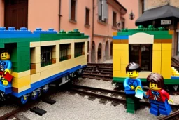 Train lego in Italian town lego