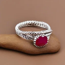 ruby ring with braided band, braided band, men's jewellery